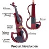 Yinfente 4/4 Silent Electric Violin for Beginner Kit with Case
