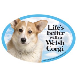 Prismatix Welsh Corgi, Cardigan Oval Dog Magnet for Cars
