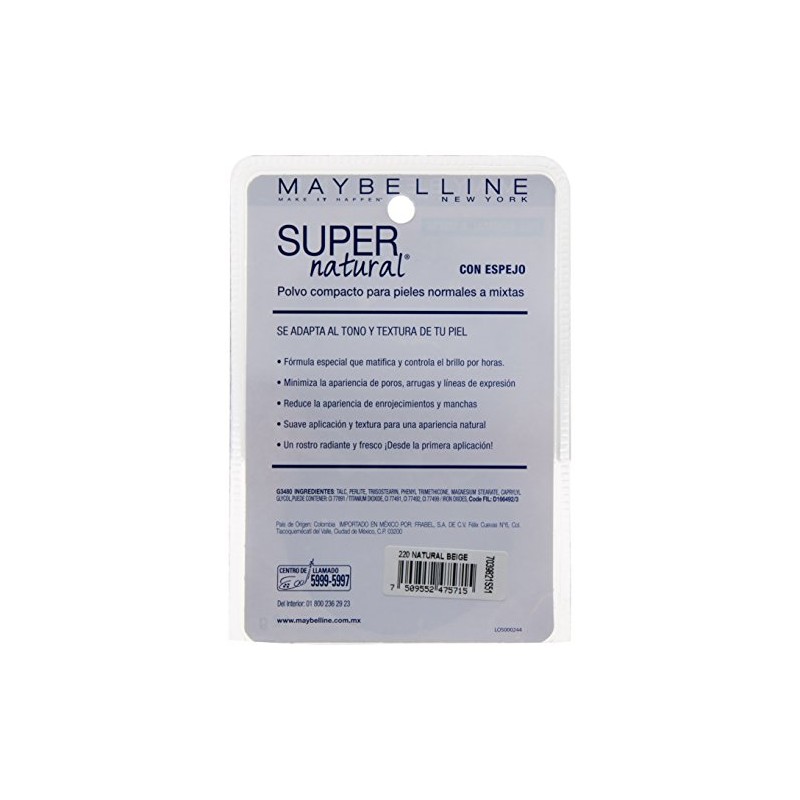 Maybelline Base de Maquillaje en Polvo Fit Me, 220 Nat