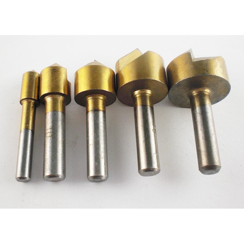 Single Edge 90 ° Chamfer Bit Titanium Set of 5 
