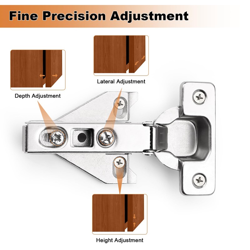 Probrico 25 Pairs/50 Pack Soft Opening Kitchen Cabinet Hinges. Satin