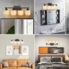 Milk Glass Bathroom Vanity Light Over Mirror, 4 Light Matte