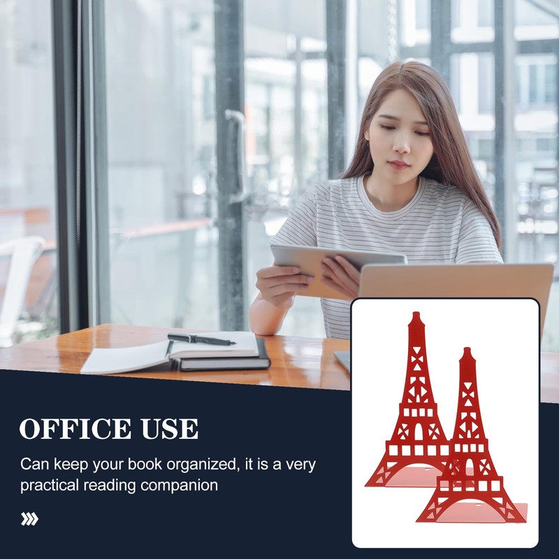 BESTOYARD 2 Pcs Genesis Eiffel Tower Bookends Stylish Reusable Tower