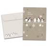 Tree-Free Greetings Holiday Greeting Cards, Penguin Merry Christmas, Vintage Brown