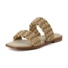 CUSHIONAIRE Women's Vibe braided two band sandal +Memory Foam, Wide