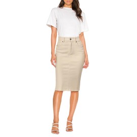 Lexi Womens Super Comfy Stretch Denim Skirt SKS44876X Stone 16