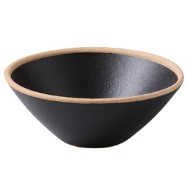 Hasamiyaki 19981 Risa Emon Kiln Pot, Small Bowl, S, 5.5 inches (14 cm), Black, Black, Black, Matte