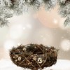 Christmas Advent Wreath Made of Multiple Materials Round with Gold/Brown
