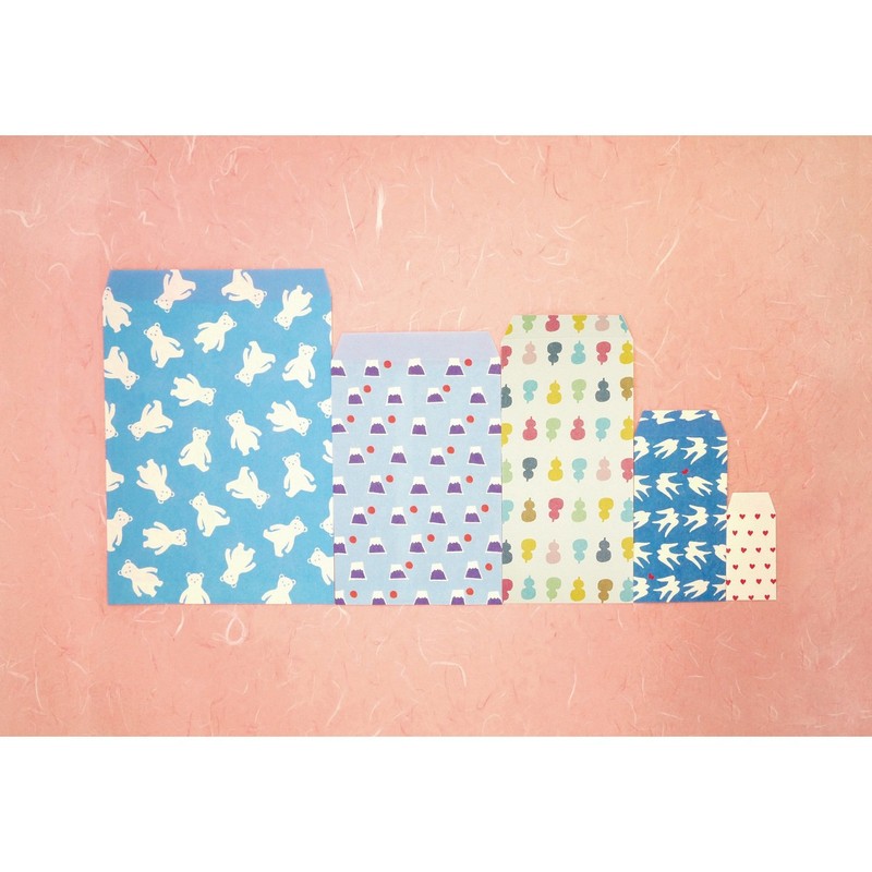 Kakukay FWP10001-S Fuwari Iyo Washi Pochi Bag, Cat, Pack of