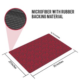Shape28 Floor Mat Ultra-Thin Kitchen Bathroom Rug with Non Slip Rubber Backing 35”x23” Red Design 3P