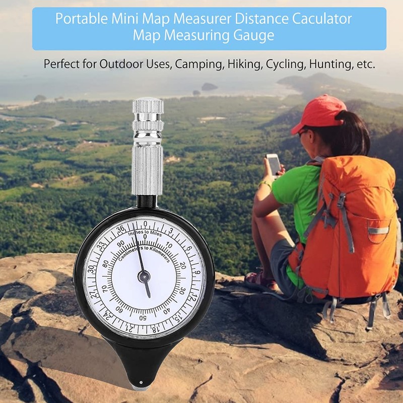 Alomejor Map Distance Measuring Tool, Aluminium Alloy and ABS, Portable,