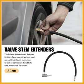 Partuto 40cm 16" Tire Valve Stem Extension Inflator Extender Hose for Car Replacement