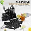 Black Stainless Steel Cocktail Shaker Set with Wood Stand -