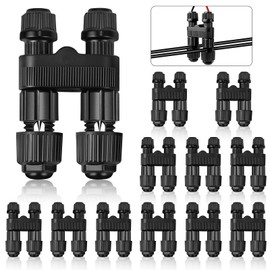 Low Voltage Wire Connectors, 12 Pack Landscape Lighting Connectors, Waterproof Fastlock2 Style Low Voltage Landscape Wire Connectors for 12–18 Gauge Wire, Pathway & Garden Lights