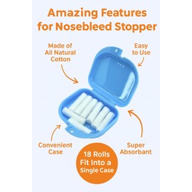 150-Pack Nose Bleed Stopper Cotton Rolls with CASE – Super Absorbent First Aid Plugs for All Ages | Universal Fit for Nasal Care, Dental Use, Ear Protection | Soft, Moldable, 1.4" Length | Portable