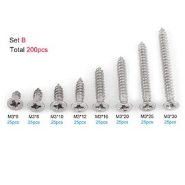 M3 Screws Transition Profile Short Fastening Screws Self Tapping Screws Pack of 200