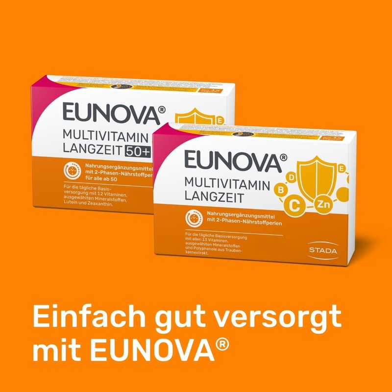 Eunova Langzeit 50+ - Dietary Supplement and Multivitamin with Minerals