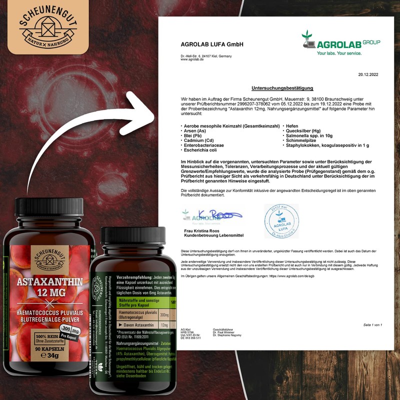Astaxanthin (vegan) - 12 mg per capsule - IMPORTANT: 100%