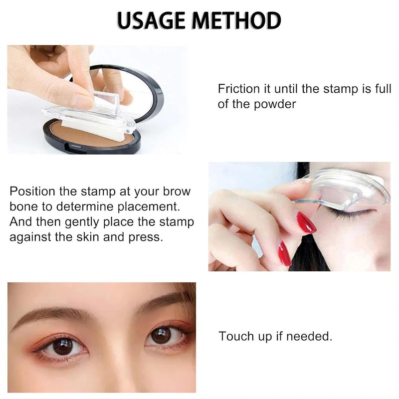 Eyebrow Seal Stamp Powder - Complete Nature Tinting Coloring Kit,Waterproof