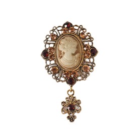 GFM® Vintage Inspired Teardrop Brooch with Rhinestones - Wedding, Christmas, Birthday, Mother's Day, Valentine's Day, Anniversary (S1-Gold) (BRCH-VN- D-142-SN)