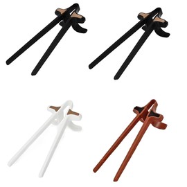 4Pcs Finger Chopsticks, Snack Chopsticks for Gamers Snack Clips Gamepad Accessories Mobile Game Accessories (Black, Brown, White)