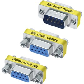 DTech DB9 Connector Male to Female Gender Changer Serial Adapter FeMale to Female, Male to Male RS232 Coupler （3Pack）
