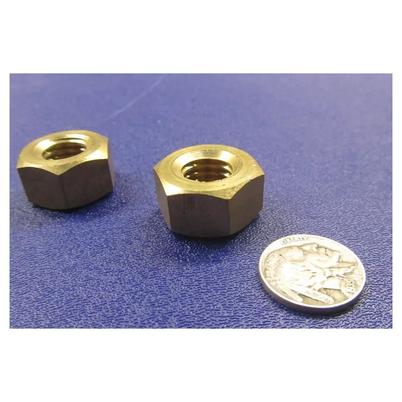 Basic Extra Wide, Heavy, Brass Hex Nuts RH, 9/16"-12 x