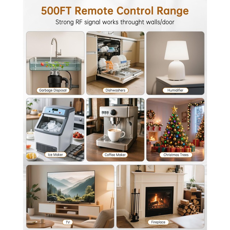 Garbage Disposal Wireless Switch Kit, 500 Feet RF Range Remote