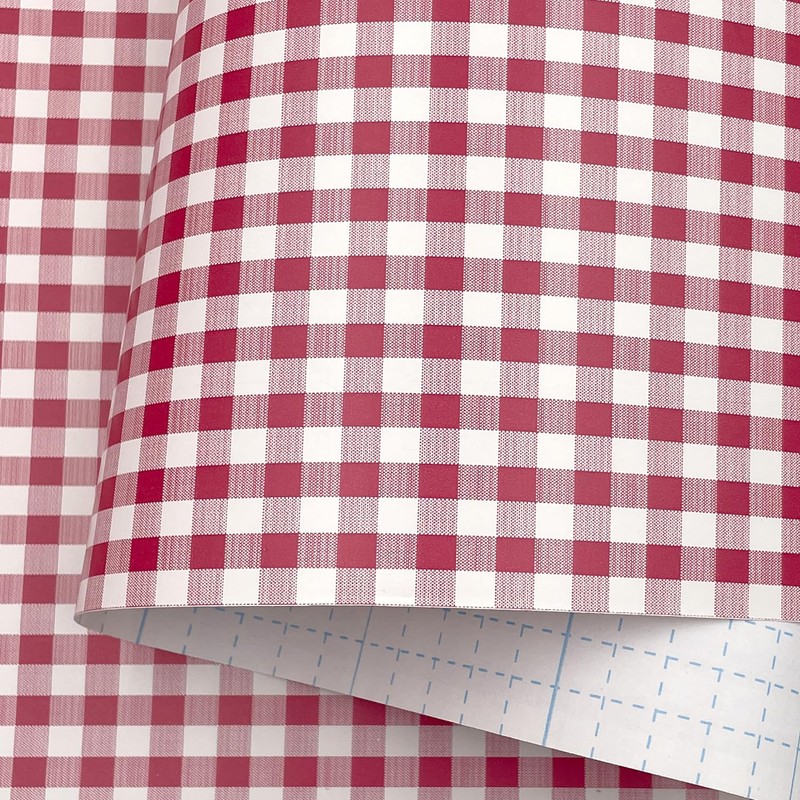 Yifely Red Holiday Gingham Drawer Paper Self-Adhesive Shelf Liner Makeup