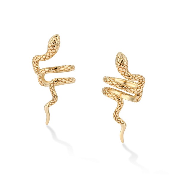 Dainty Hoop Ear Cuff 14K Gold Plated Cross Stripe Open