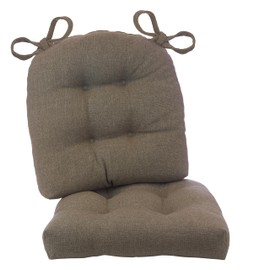 Klear Vu Rumba Set of 2 Outdoor Chair Cushions for Patio Furniture, U-Shaped Seat Pads with Ties, Premium Woven Fabric, Water-Repellent, Chemical-Free, Made in The USA, Tan 2 Count