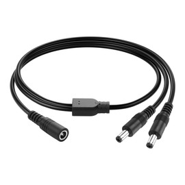 PNGKNYOCN DC Y Splitter Cable 1 Female to 2 Male,5.5mm x 2.1mm DC Power Splitter Cable,for CCTV Surveillance Cameras,Surveillance Routers,DVR,and More