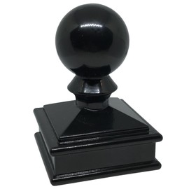 2" x 2" Aluminium Ball Top Post Cap for Metal Posts - Pressure Fit - Black