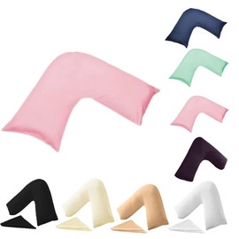 BILMASEE LUXURIOUS 350 THREAD COUNT 100% COTTON SATIN V PILLOW CASE,LARGE SIZE 84CMX34CM, COLOUR ROSE PINK