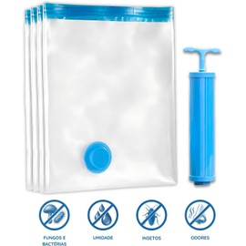Paquete de 10 Bolsas de Almacenamiento al Vacío de 50x70 cm con Bomba Manual para Ropa, Ropa de Cama, Viajes Ahorro de Espacio, PA+PE