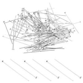 PATIKIL 1.57x0.11" Aluminium Chandelier Connector Pins, 400Pcs Chandelier Crystal Clips for Fastening Crystals Parts, Chandelier Replacements, Silver