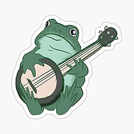 Banjo Frog Sticker - Sticker Graphic - Auto, Wall, Laptop, Cell, Truck Sticker for Windows, Cars, Trucks