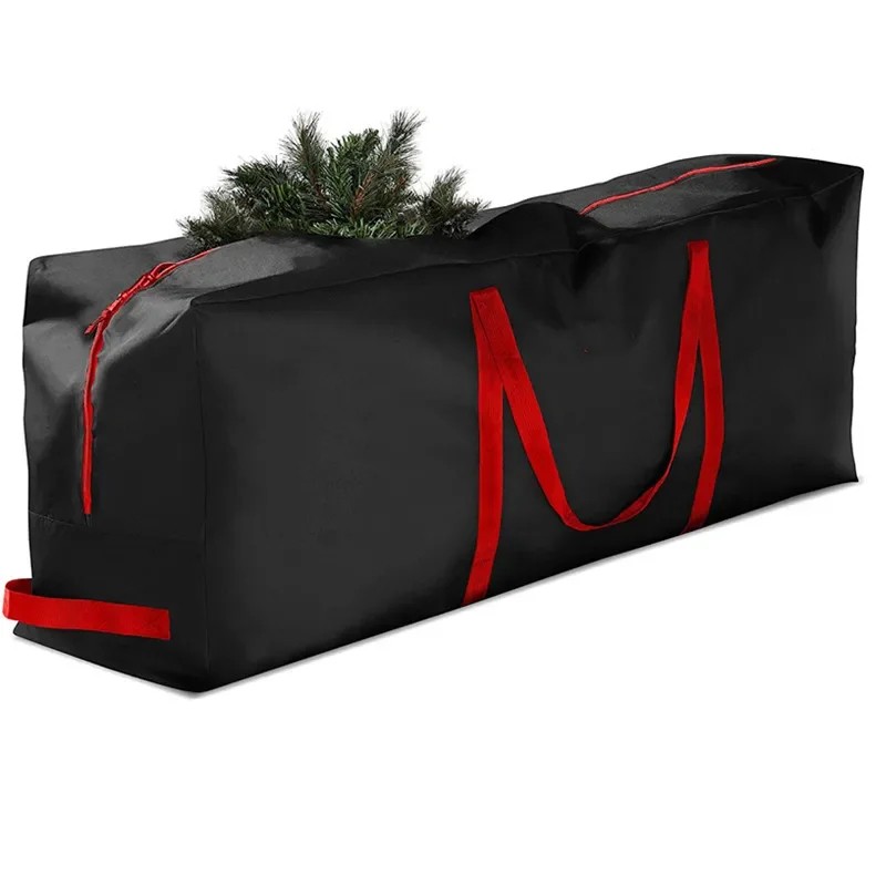 Large Christmas Tree Storage Bag 122x51x38cm – Foldable Black Oxford