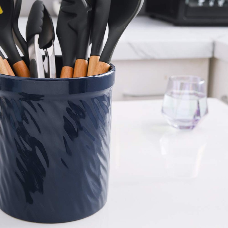 KOOV Kitchen Utensil Holder, Large Ceramic Utensil Crock, Deep and