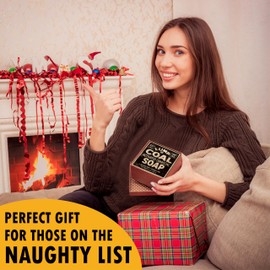 Pelto Lump Of Coal Activated Charcoal Soap - 2025 Stocking Stuffers for Men - White Elephant Gift Exchange in Unique Adult Christmas Gift Box Mon Dad Teens Him Her - 4 oz Bar