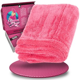 Nuke Guys Car Drying Cloth Extremely Absorbent and Gentle on Paint, Gamma Dryer XXL 50 x 80 cm, Pink, 1400 GSM Microfibre Cloth for Efficient Drying After Car Wash, Microfibre Cloth