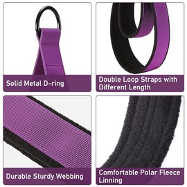 TOBWOLF 2 piezas correas 2 en 1 para pilates, cómodas correas de pie y mano para pilates, correas de doble lazo para reformador de pilates, equipo de 