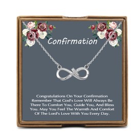 OKEYCH First Communion Gifts, Holy Confirmation Necklace, Christian Gift, Confirmation Cross for Girls and Women, First Communion Necklace, Religious Gift (Holy Confirmation Jewelry)