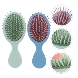 Healvian 2PCS Portable Hair Styling Comb Set Small Cushion Hairbrush for Women Detangling and Massage Function for Home Use
