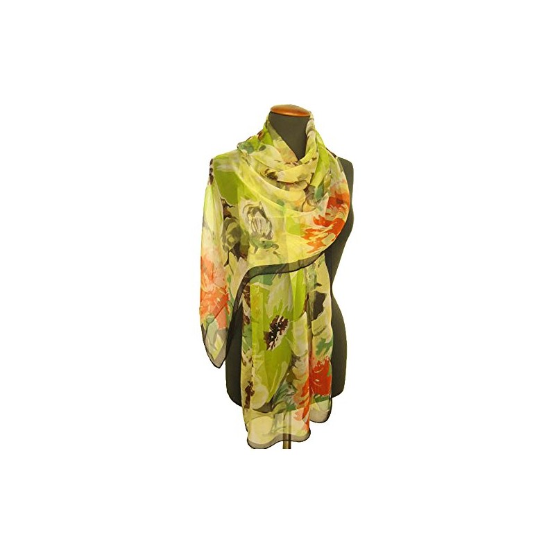 nella-mode Beautiful Silk Scarf in Floral Design 100% Silk Approx.