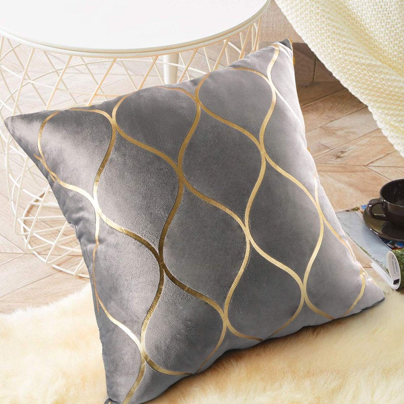 Hanrunsi Grey Cushions Covers 2 Pack 18"x 18" Cushion Cases
