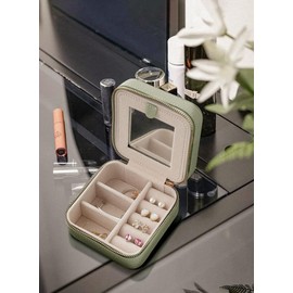 S.Leaf Initial Travel Jewelry Case Jewelry Boxes for Women Small Jewelry Box Travel Jewelry Box Jewelry Gift Boxes Jewelry Travel Case Jewelry Organizer Box Portable Travel Jewelry Case Letter M