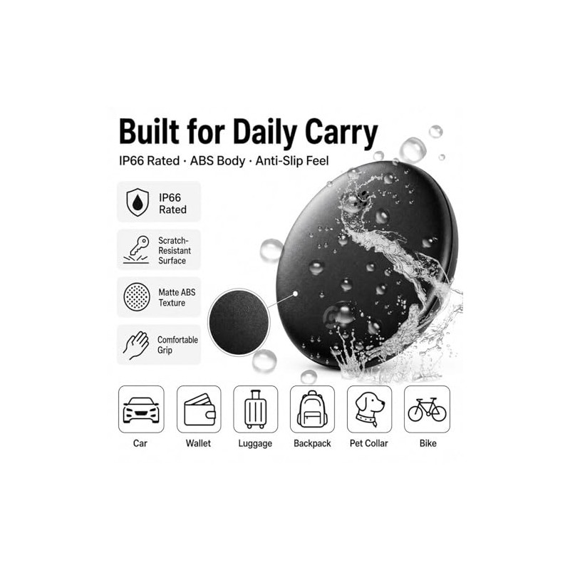 Bluetooth GPS Tracker for Vehicles, Pets & Kids - 2-Pack