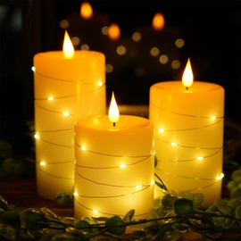 3 Pcs Flameless Candles with Remote Control, Battery Operated Candles LED Pillar Candle with Timer, 4'' 5'' 6'' Candles Set of 3 Pack for Wedding Centerpieces Holiday Table Home Decorations