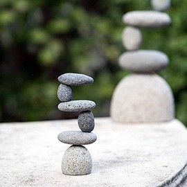 Zen Garden Mini Side 2 Side Balanced Stone Rock Cairn Sculpture - Promote Health, Harmony, and Calming Serenity, Meditation Decor, Mindfulness Decorations, Garden Decor, Home Decor, Zen Decor